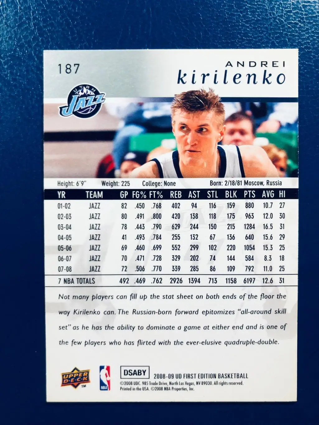 Карточка Andrei Kirilenko Utah Jazz 1