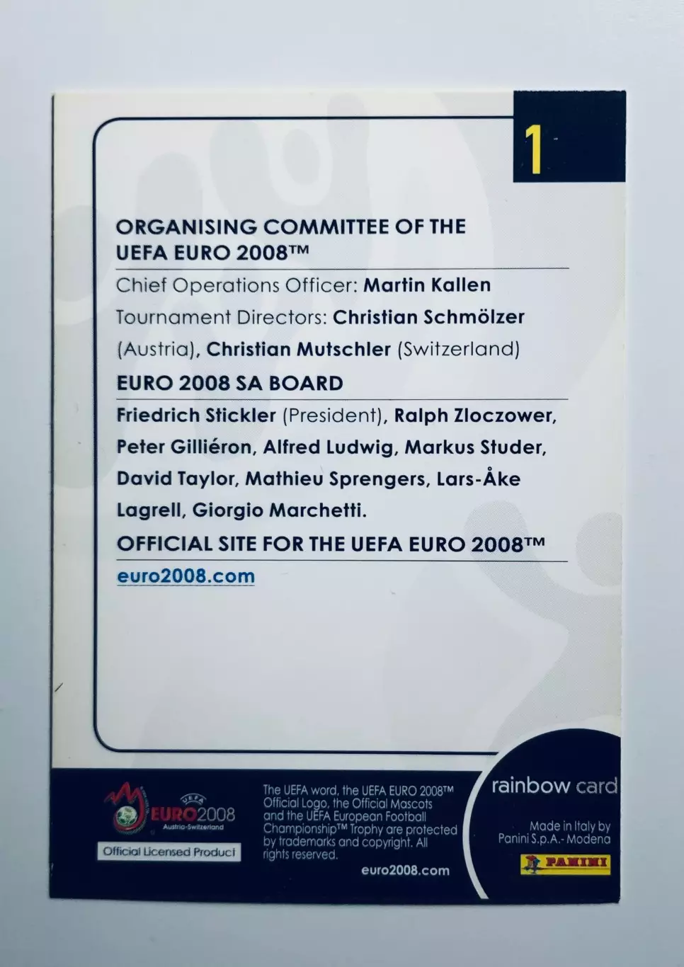 Карточка Logo Euro 2008 1