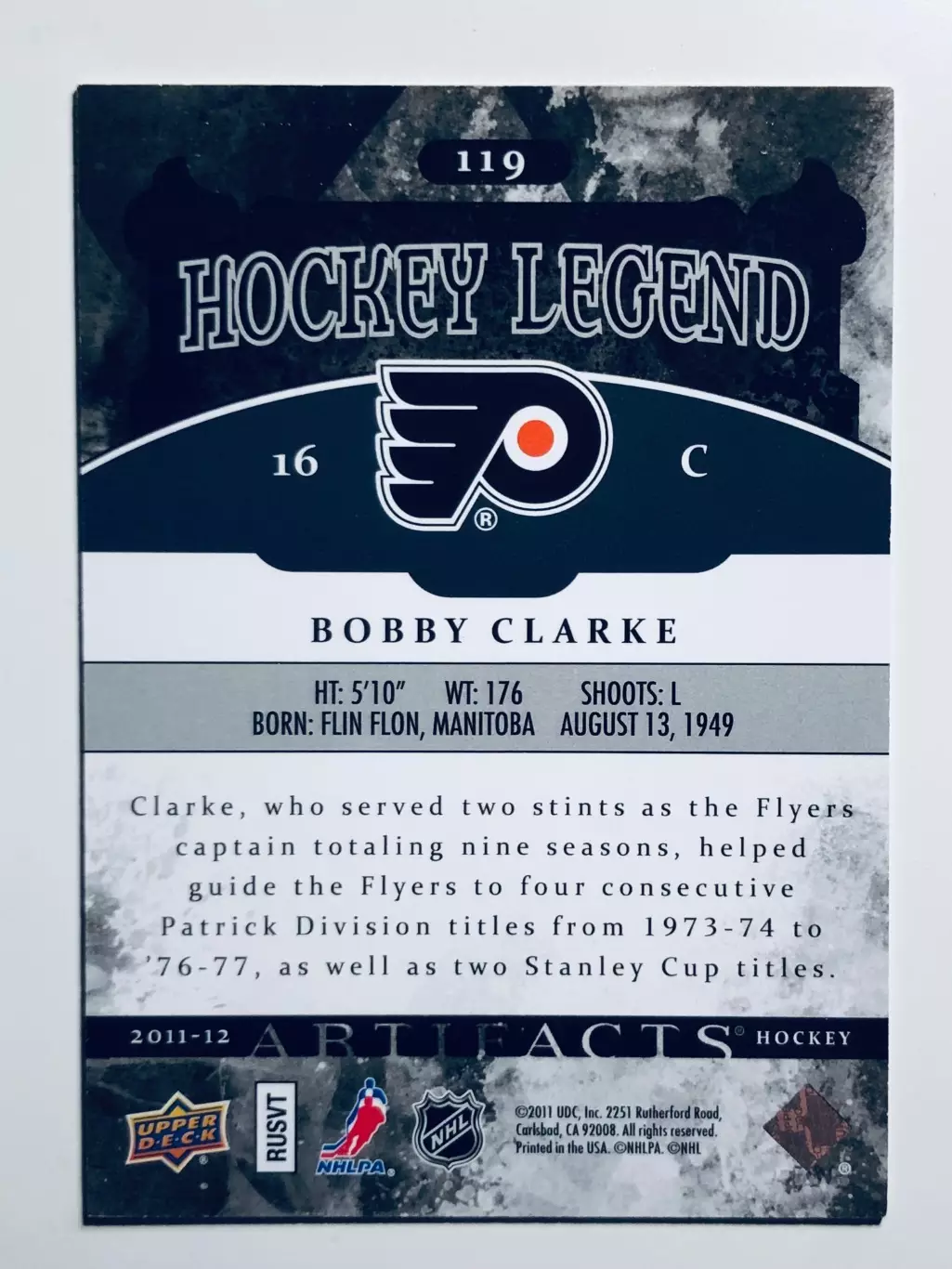 Карточка Bobby Clarke Philadelphia Flyers 1