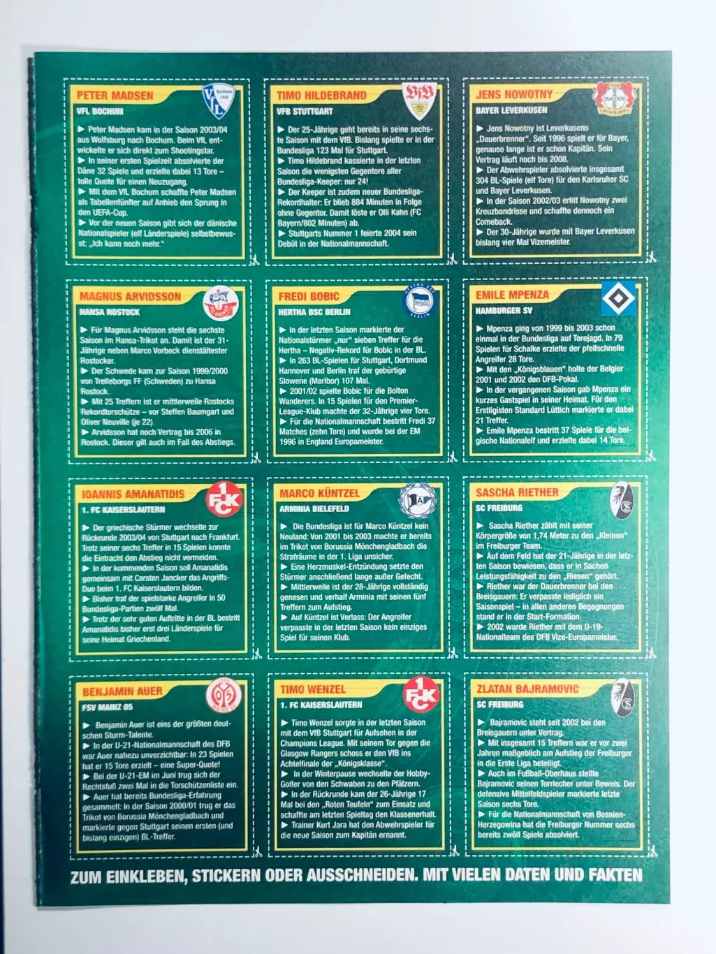 Стикеры ФУТБОЛ «Бундеслига» 1