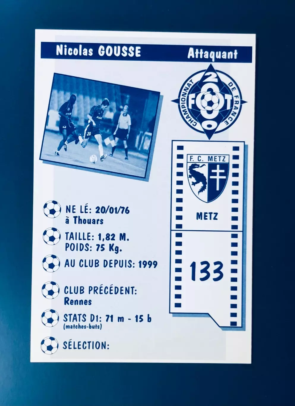 Открытка Nicolas Gousse F.C. Metz 1