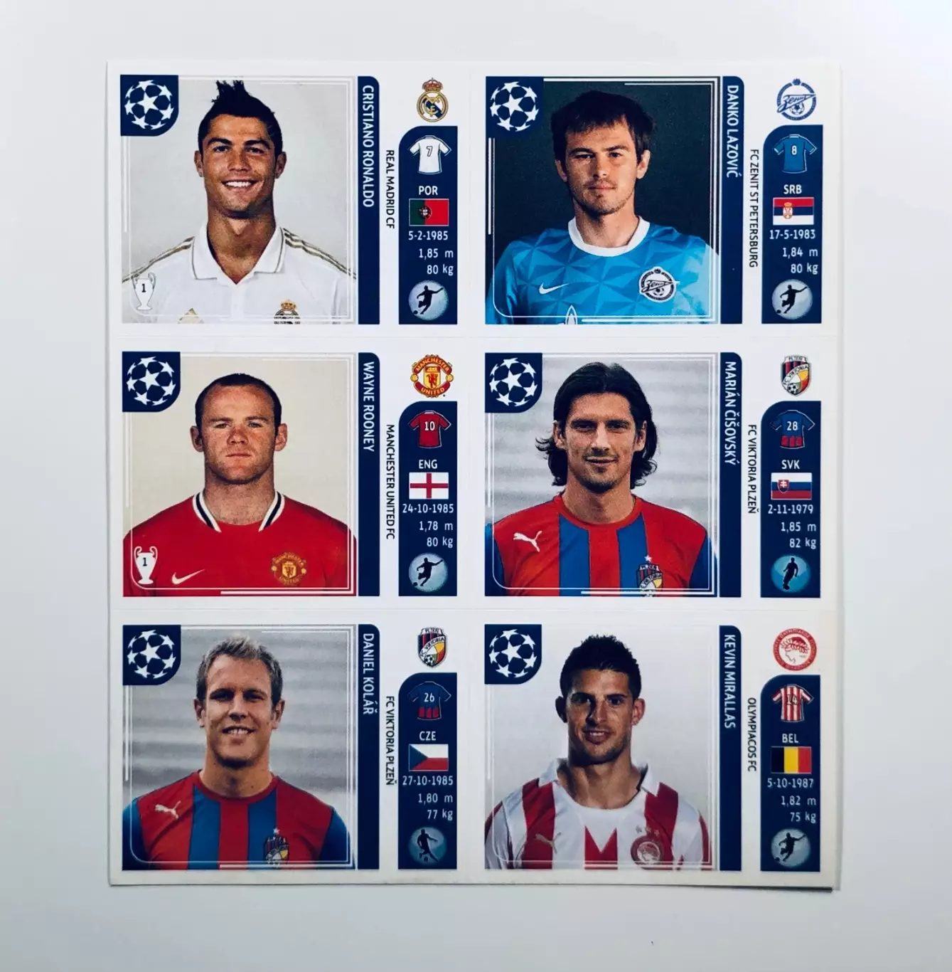 Стикеры ФУТБОЛ ”Лига Чемпионов”