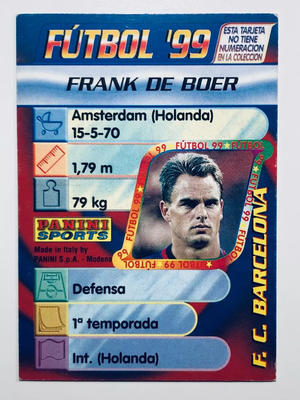 Карточка Frank de Boer F.C. Barcelona 1