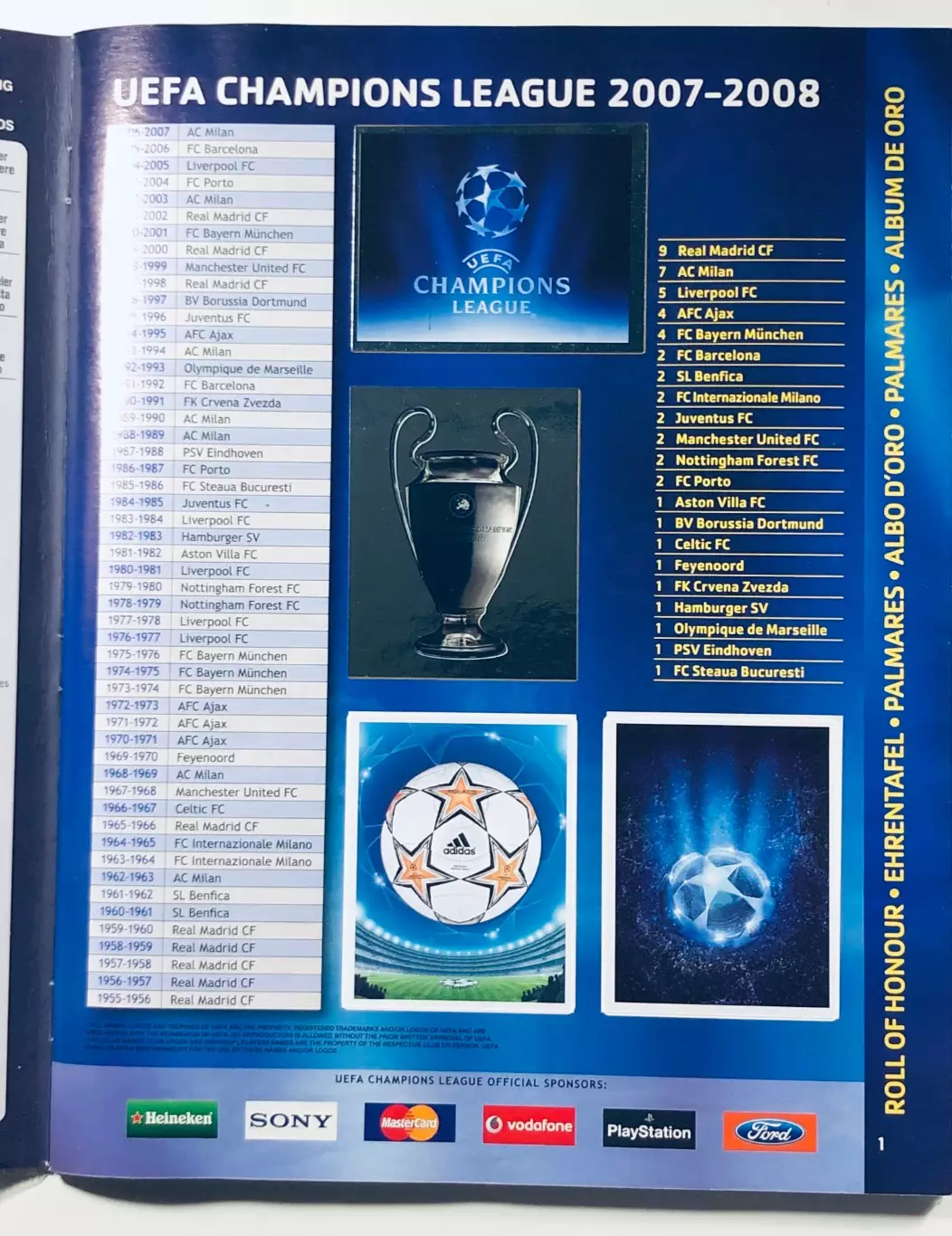 Альбом «Лига Чемпионов УЕФА 2007-2008» 1