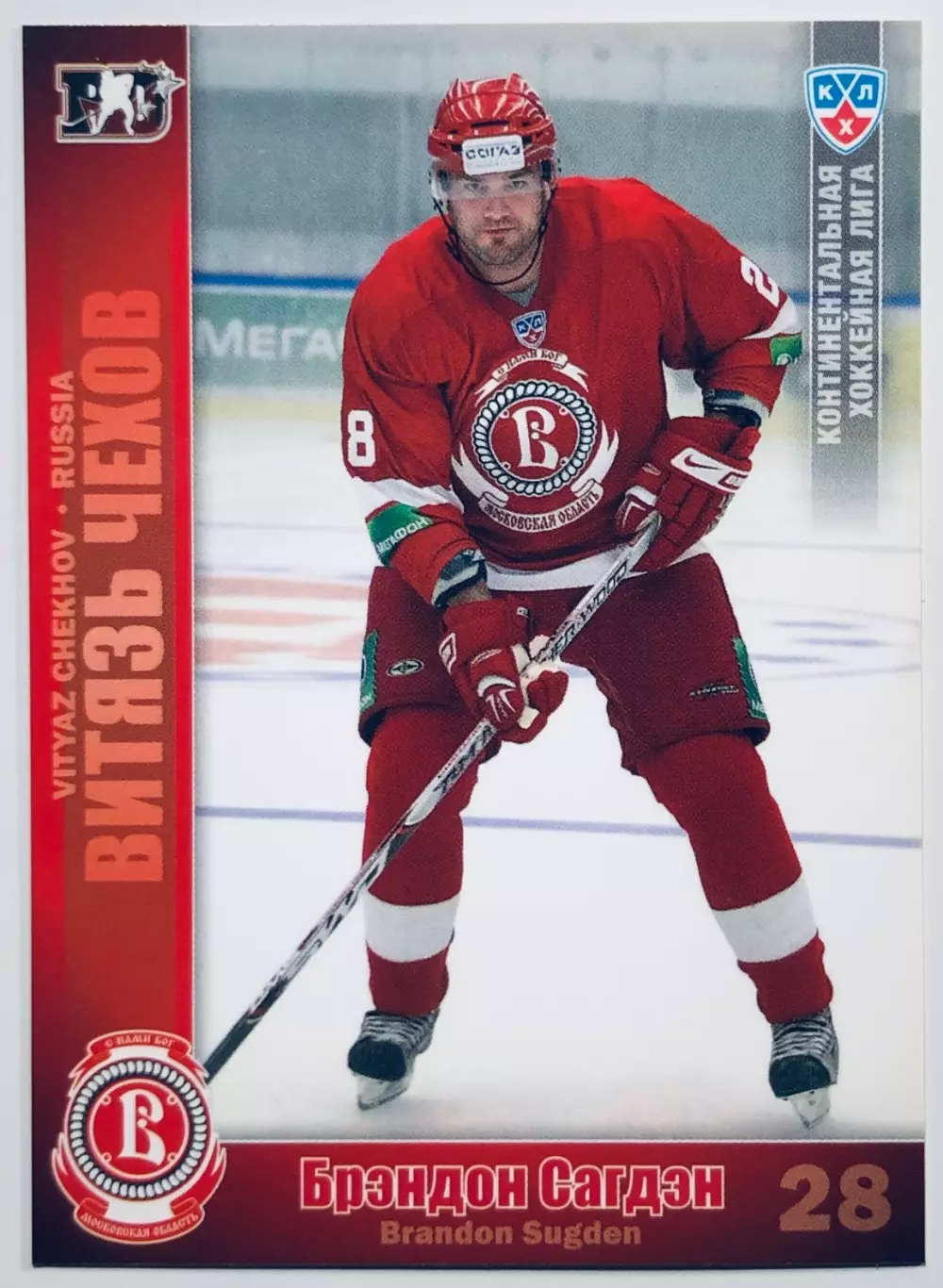 Карточка Брэндон Сагдэн ХК Витязь Чехов