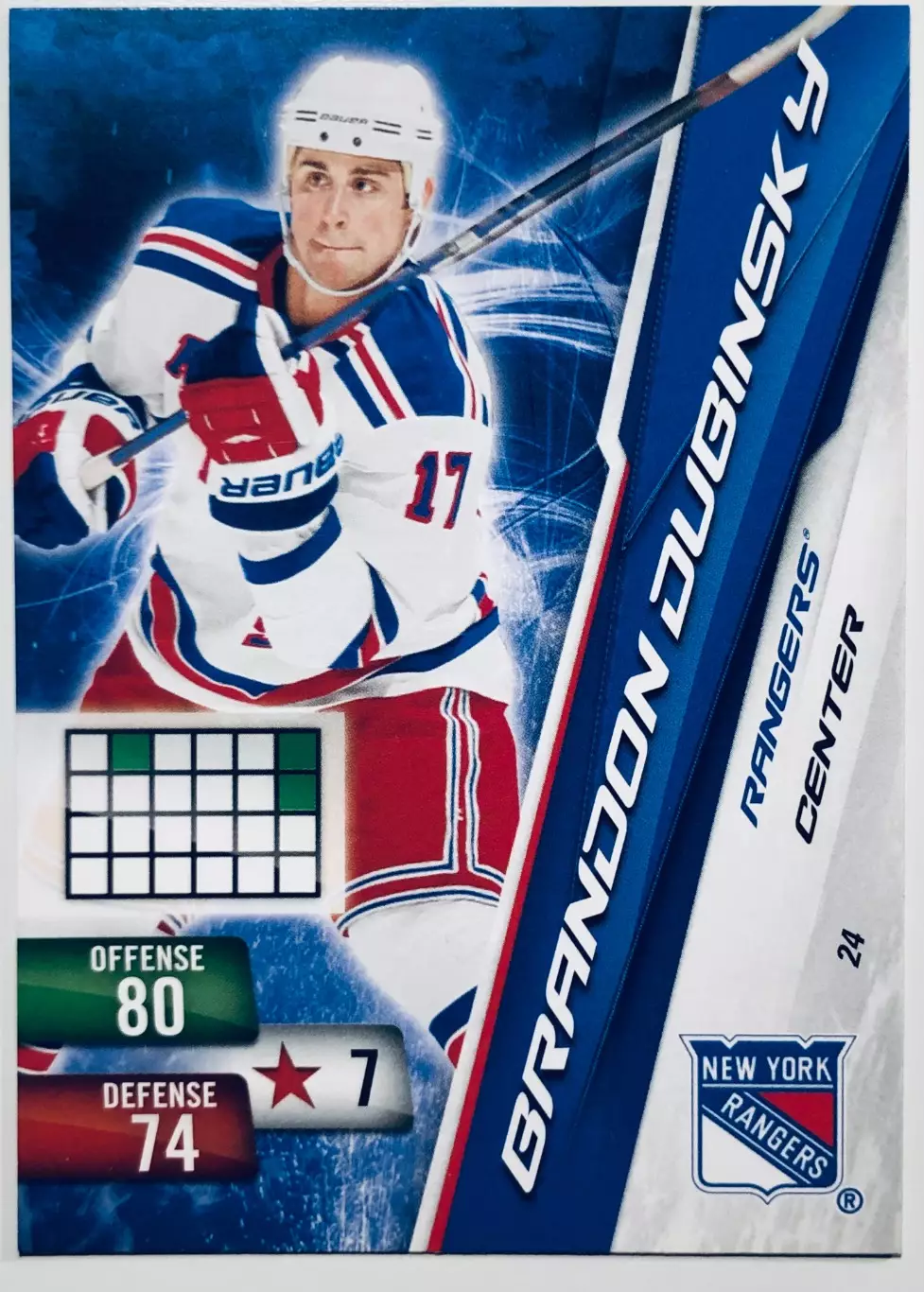 Карточка Brandon Dubinsky NY Rangers