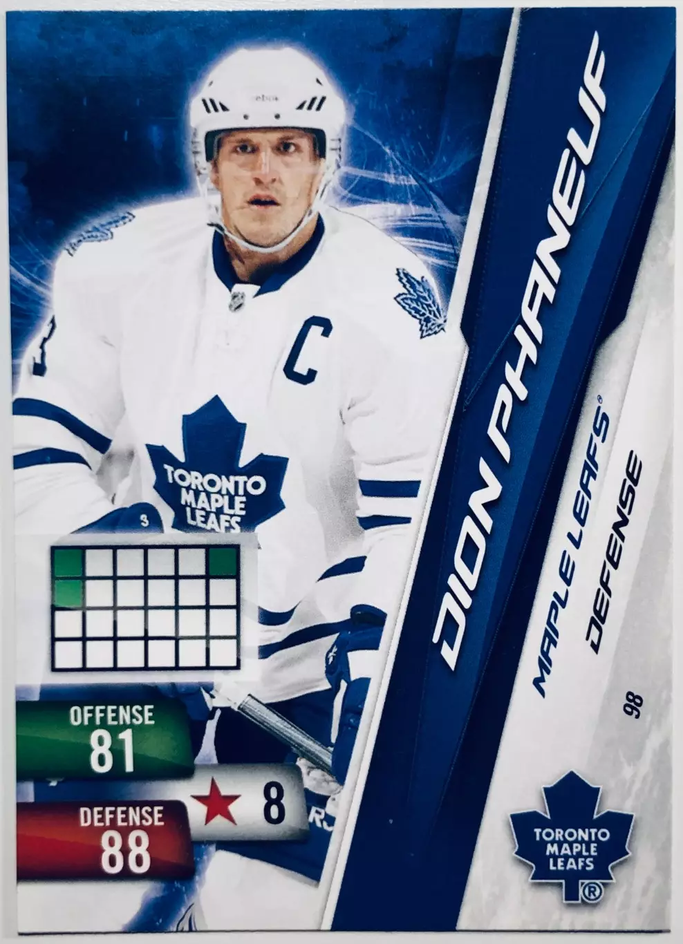 Карточка Dion Phaneuf Toronto Maple Leafs