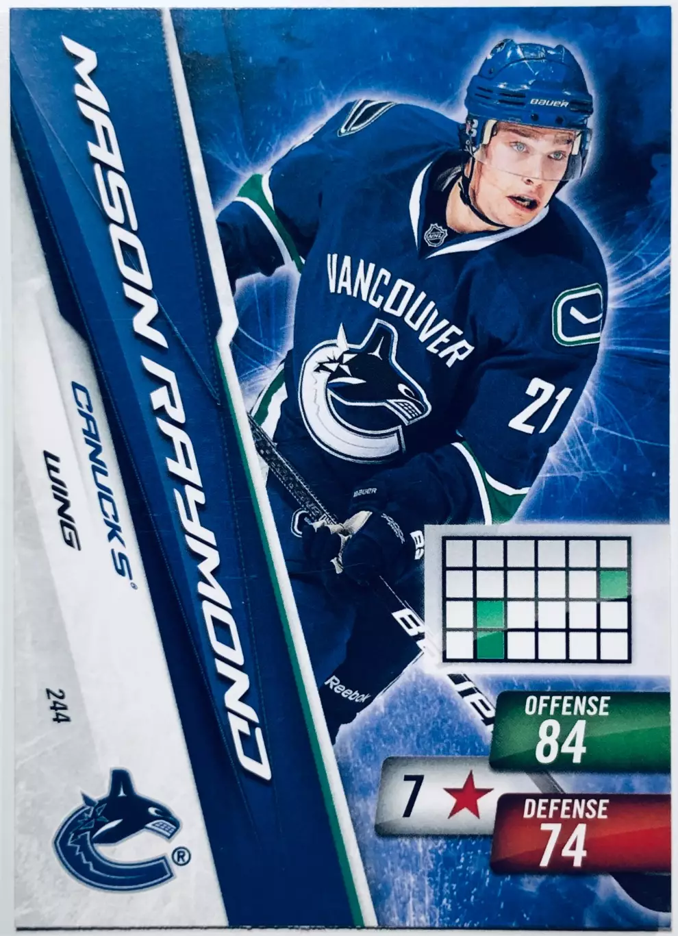 Карточка Mason Raymond Vancouver Canucks
