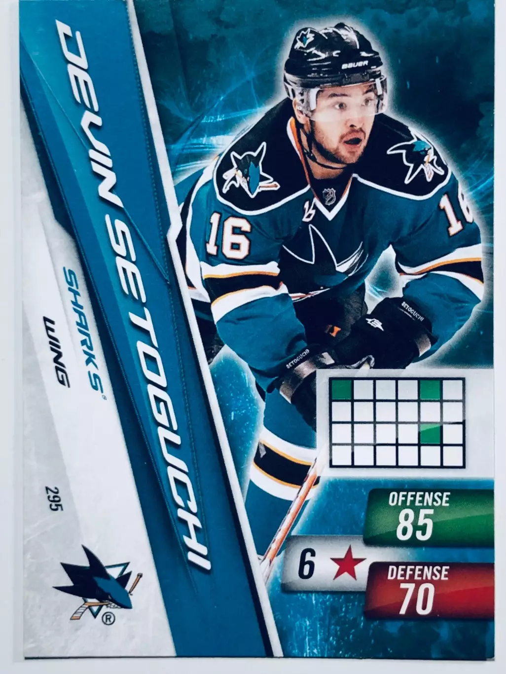 Карточка Devin Setoguchi San Jose Sharks