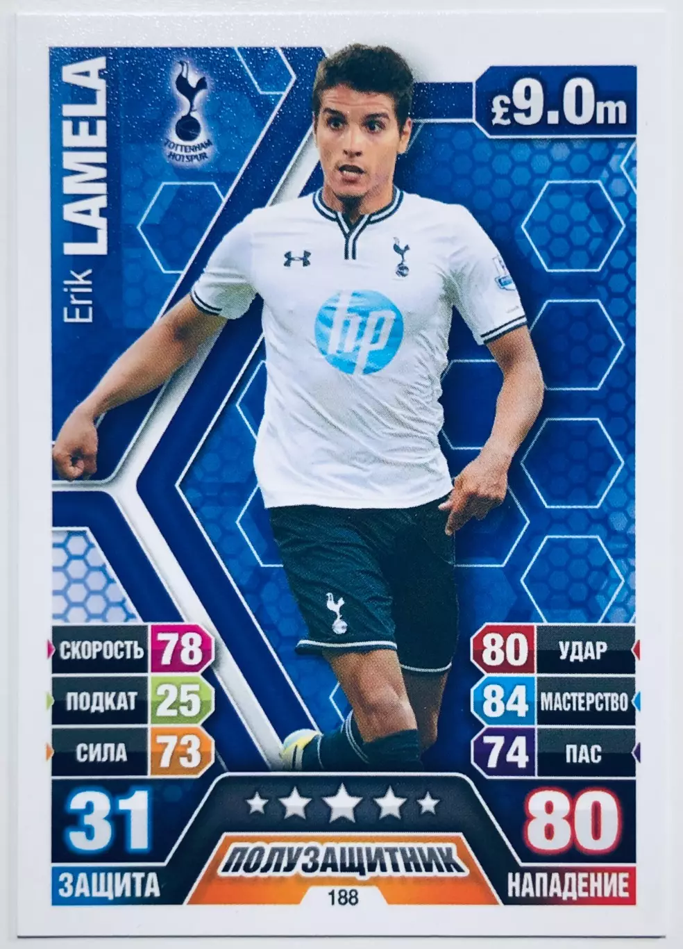 Карточка Erik Lamela Tottenham Hotspur