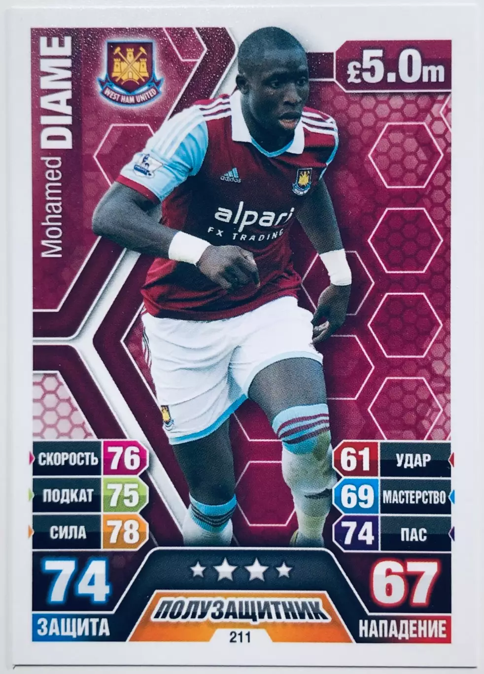 Карточка Mohamed Diame West Ham United FC