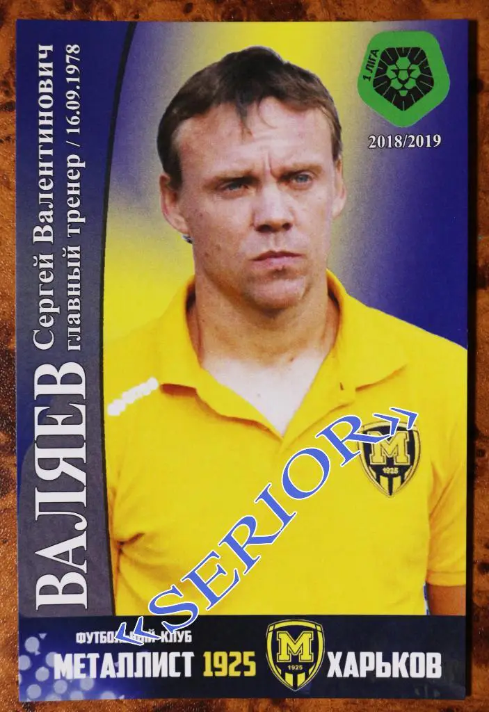 Валяев Автограф карточка ФК Днепр Днипро ФК Металлист 1925 Харьков 2018/2019