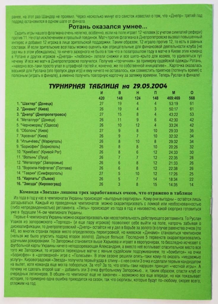 Шахтер Донецк - ФК Днепр (Днипро) КУБОК Украины ФИНАЛ 2003/2004 //// 30.05.2004 1