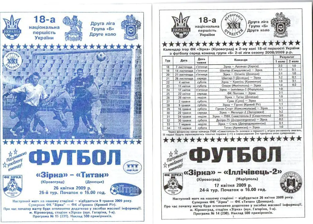 Звезда Кировоград - Ильичевец-2 Мариуполь 17.04.2009