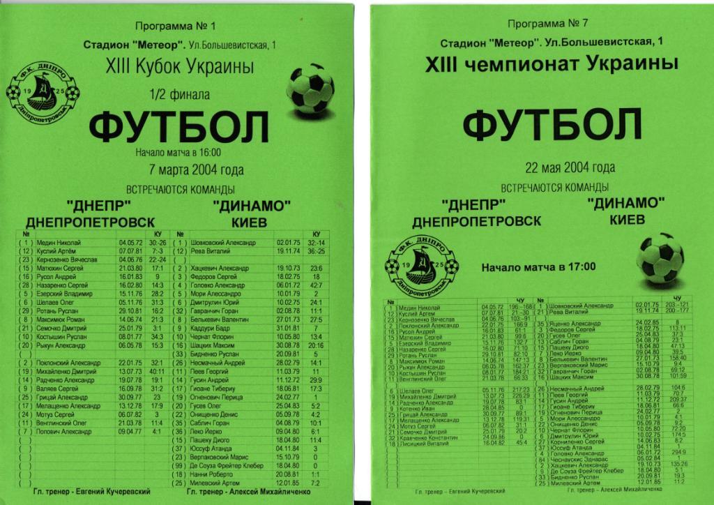 Днепр Днепропетровск - Динамо Киев. 22.05.2004.