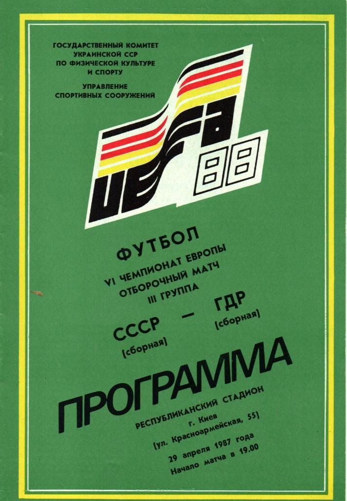 СССР - ГДР - 29.04.1987