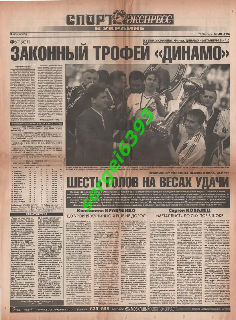 Спорт-Экспресс в Украине. 03.05.2006.