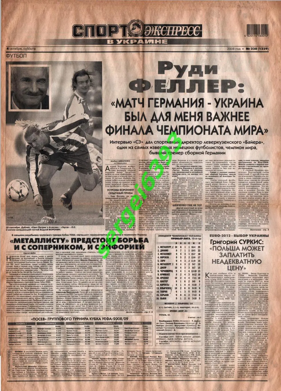 Спорт-Экспресс в Украине. 04.10.2008