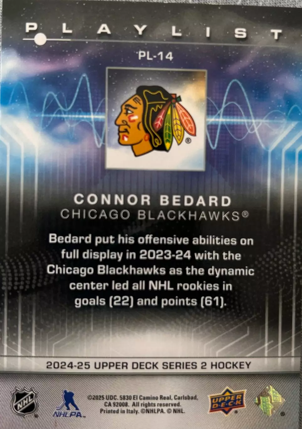 Connor Bedard Chicago Blackhawks /Коннор Бедард Чикаго НХЛ NHL 1