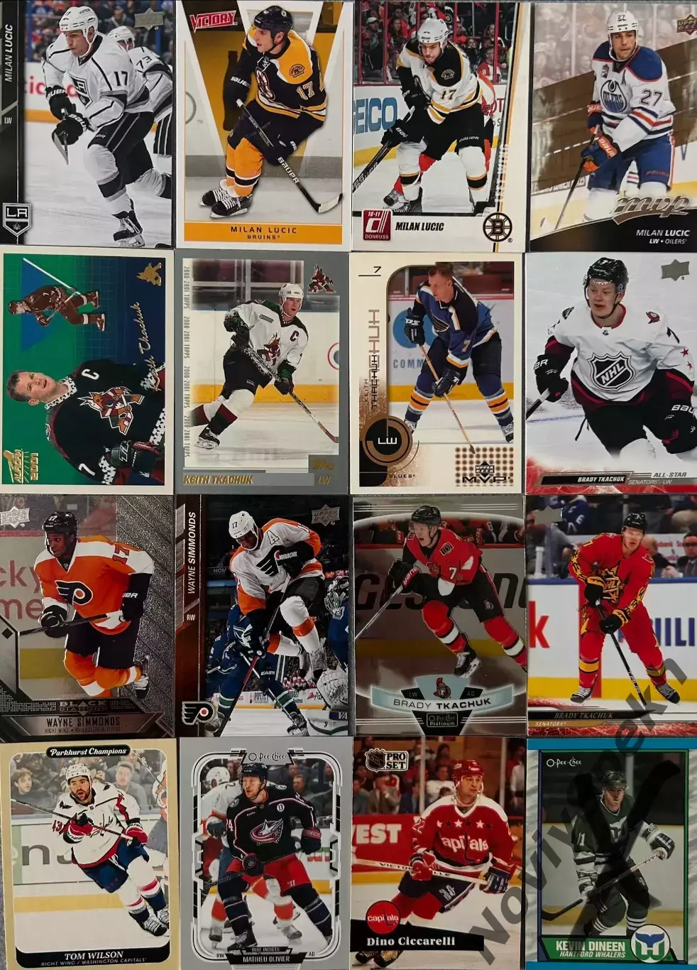 Лот карточек НХЛ 100 шт NHL рандом 2