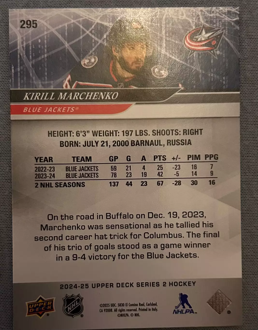 Кирилл Марченко 2024/2025 (Columbus Blue Jackets/Коламбус) НХЛ/NHL/КХЛ Marchenko 1