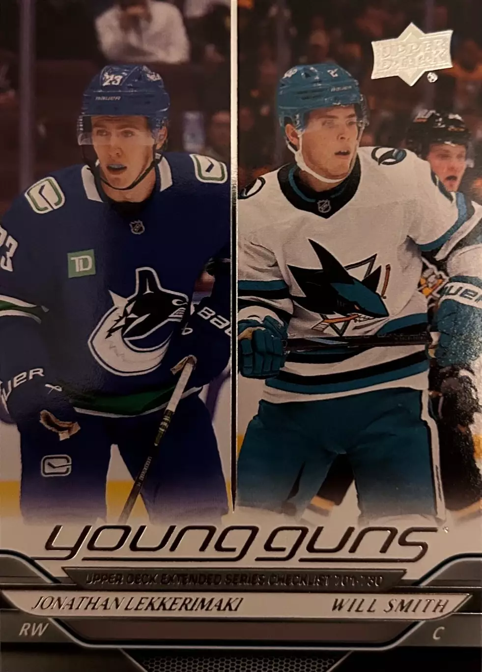 NHL Will Smith/Jonathan Lekkerimaki San-Jose Уилл Смит Сан-Хосе НХЛ young guns