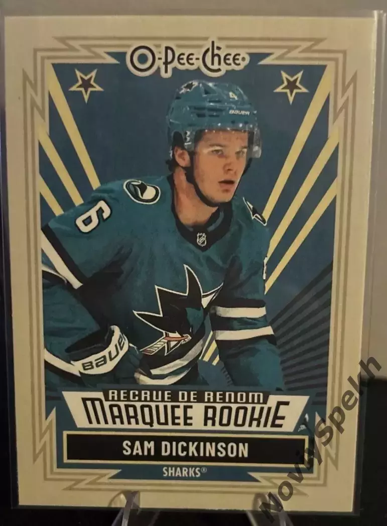 Карточка NHL Sam Dickinson San Jose Sharks/ Сэм Дикинсон Сан-Хосе Шаркс НХЛ