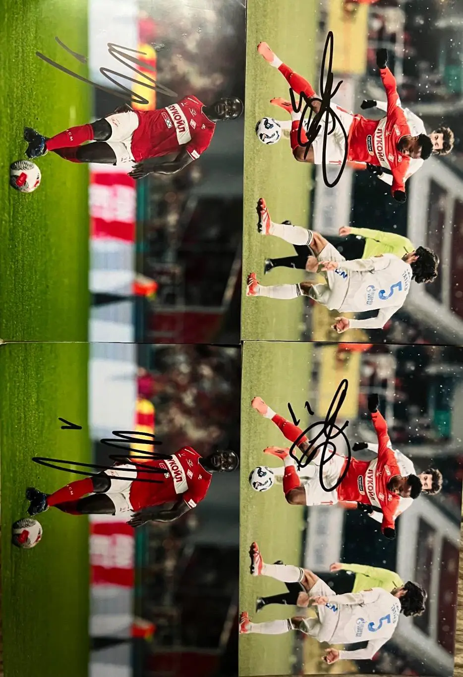 Автографы футболистов фк Спартак Левай Гарсия и Менти Абена