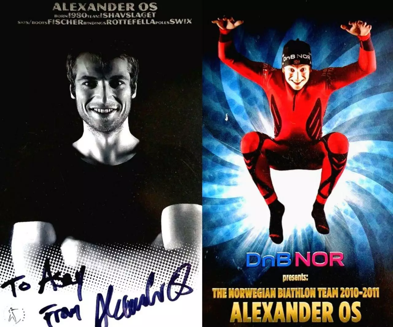 Александр Ус автограф-карта биатлон