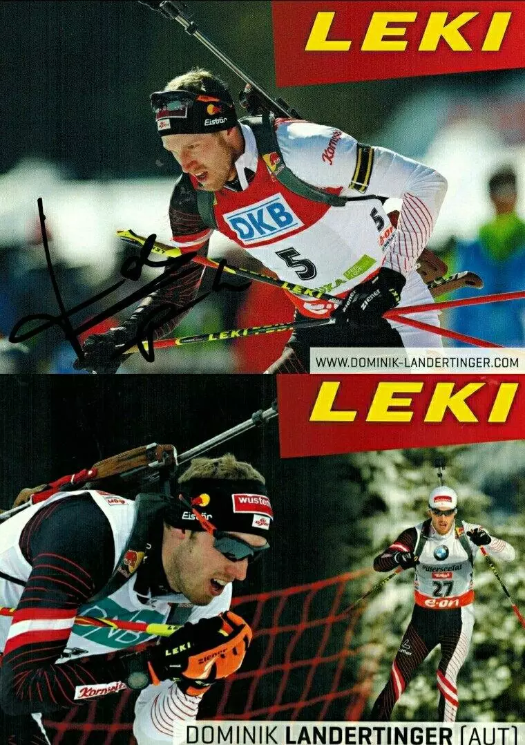 Доминик Ландертингер автограф-карта биатлон