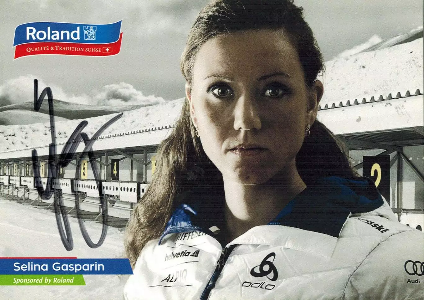 Селина Гаспарин автограф-карта биатлон