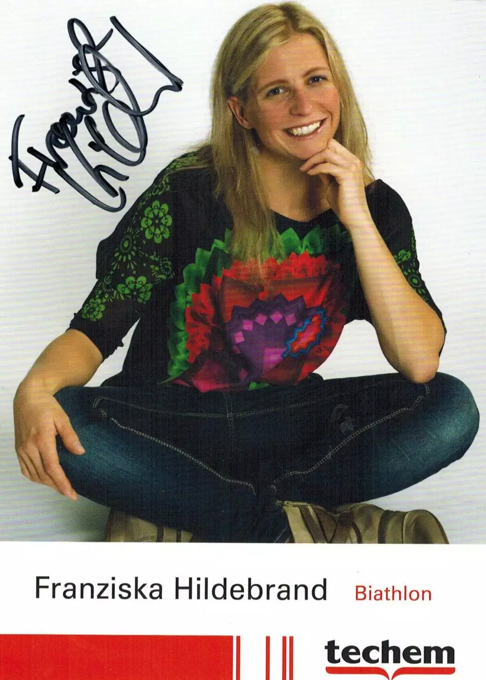 Франциска Хильдебранд автограф-карта биатлон