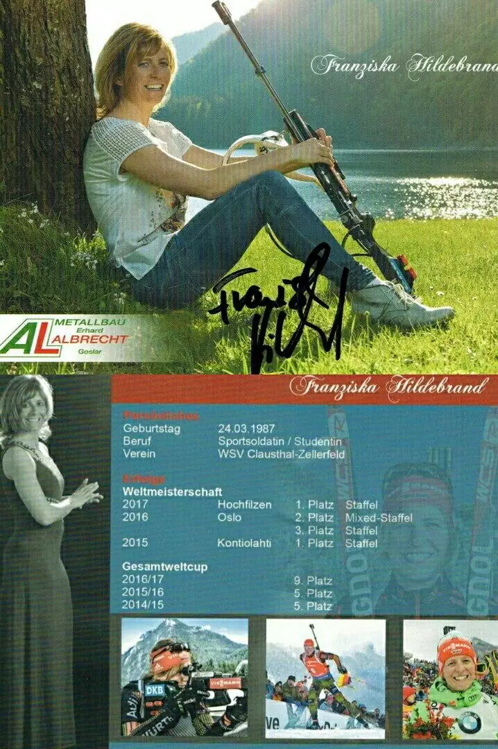 Франциска Хильдебранд автограф-карта биатлон