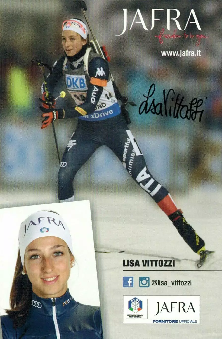 Лиза Виттоцци автограф-карта биатлон