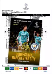 БОДО ГЛИМТ Норвегия - МАНЧЕСТЕР СИТИ Англия 20 января 2026 ЛЧ ФАН 12 с + офиц ТШ