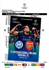 ИНТЕР Милан Италия - АРСЕНАЛ Лондон Англия 20 января 2026 ЛЧ ФАН 12 с + офиц ТШ
