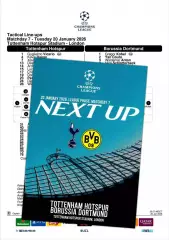 ТОТТЕНХЭМ Англия - БОРУССИЯ Дортмунд Германия 20 января 2026 ЛЧ ФАН 12с+ офиц ТШ