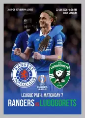 ГЛАЗГО РЕЙНДЖЕРС Шотландия ЛУДОГОРЕЦ Болгария 22 января 2026 ЛЕ ФАН 12с+ офиц ТШ