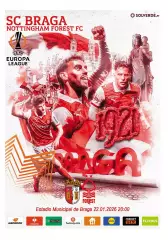 БРАГА Португалия - НОТТИНГЕМ ФОРЕСТ Англия 22 января 2026 ЛЕ ФАН 16 стр+ офиц ТШ