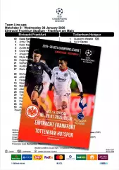 АЙНТРАХТ Франкфурт Германия ТОТТЕНХЭМ Англия 28 января 2026 ЛЧ ФАН 12с + офиц ТШ