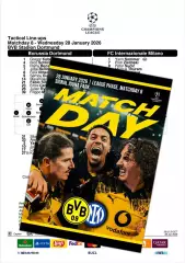 БОРУССИЯ Дортмунд Германия - ИНТЕР Италия 28 января 2026 ЛЧ ФАН 12 стр + офиц ТШ