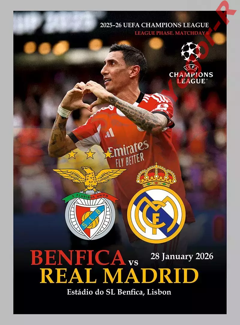 БЕНФИКА Португалия Трубин РЕАЛ Мадрид Испания 28 января 2026 ЛЧ ФАН 12с+ офиц ТШ