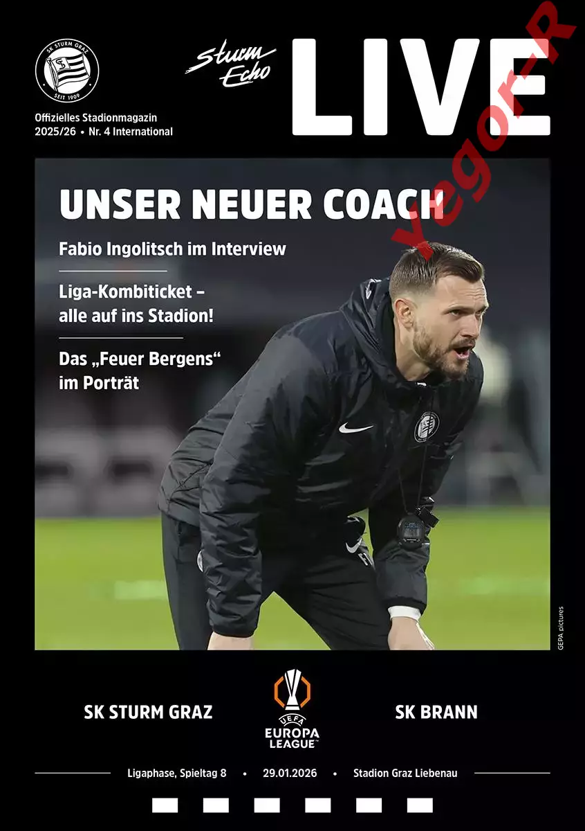 ШТУРМ Грац Австрия - БРАНН Берген Норвегия 29 января 2026 ЛЕ ОФИЦИАЛЬНАЯ