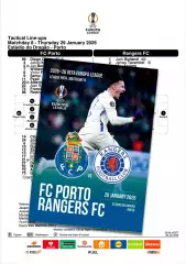 ПОРТО Португалия ГЛАЗГО РЕЙНДЖЕРС Шотландия 29 января 2026 ЛЕ ФАН 12стр+ офиц ТШ