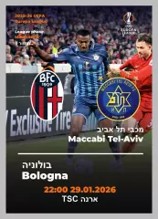 МАККАБИ Тель Авив Израиль - БОЛОНЬЯ Италия 29 января 2026 ЛЕ официальная КЛФ