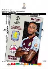 АСТОН ВИЛЛА Англия - ЗАЛЬЦБУРГ Австрия 29 января 2026 ЛЕ ФАН 12 стр + офиц ТШ