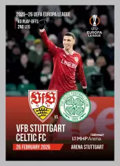 ШТУТГАРТ Германия - СЕЛТИК Глазго Шотландия 26 февраля 2026 ЛЕ ФАН 12с+ офиц ТШ