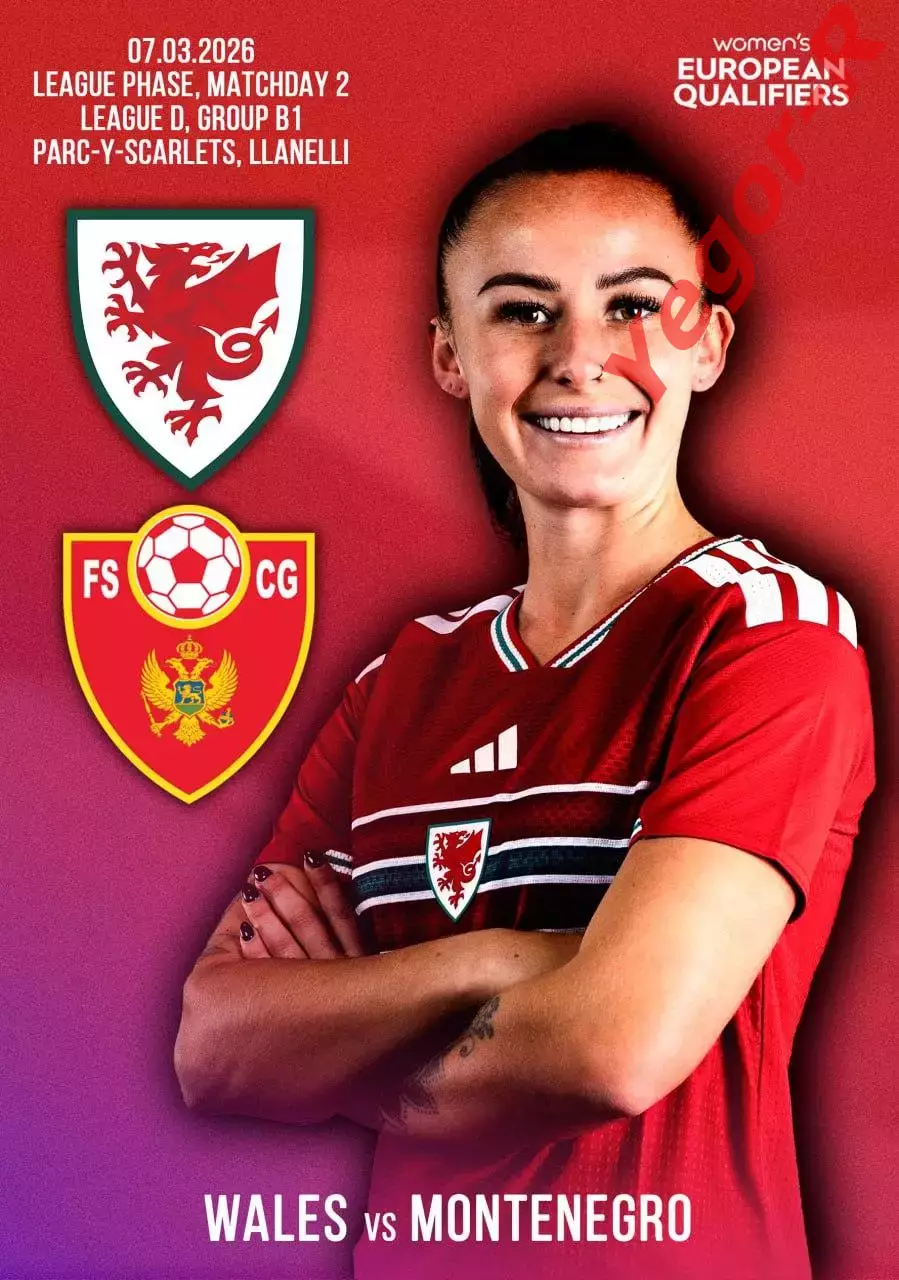 УЭЛЬС - ЧЕРНОГОРИЯ 7 марта 2026 отб. ЧМ ЖЕНЩИНЫ ФАН