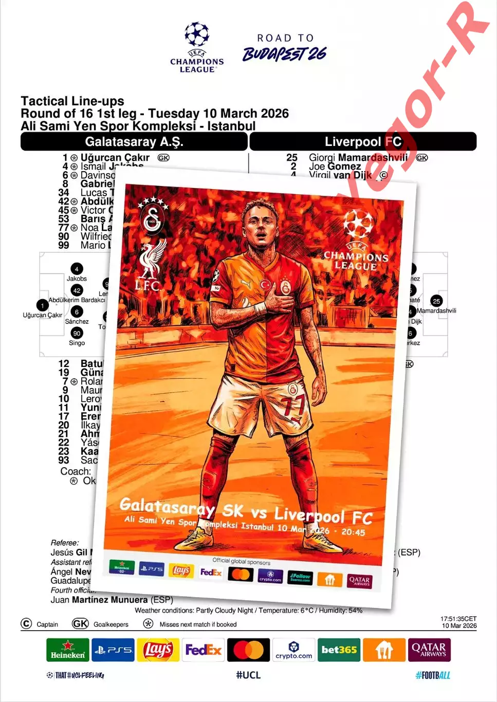 ГАЛАТАСАРАЙ Турция - ЛИВЕРПУЛЬ Англия 10 марта 2026 ЛЧ ФАН 16 стр + офиц ТШ