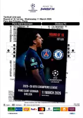 ПСЖ Париж Франция - ЧЕЛСИ Лондон Англия 11 марта 2026 ЛЧ ФАН 12 стр + офиц ТШ